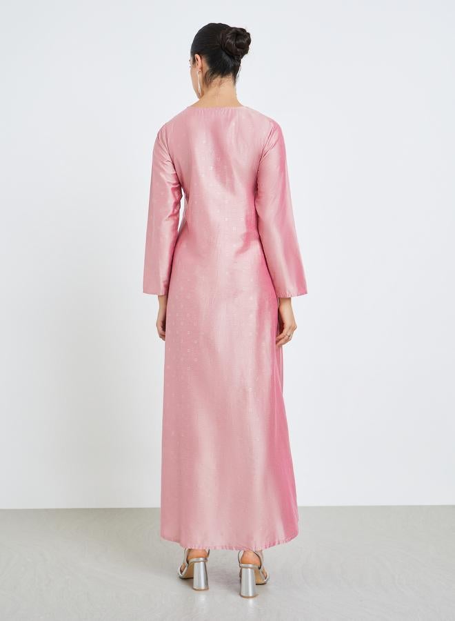 Amirah Women Pink Embellished A-Line Jalabiya - Image 4